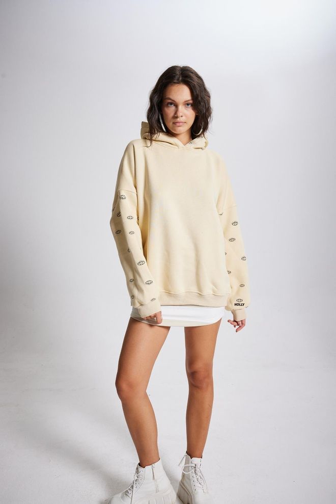 Holly Lolly Eye Sweatshirt Beige Wholesale Clothing Sport