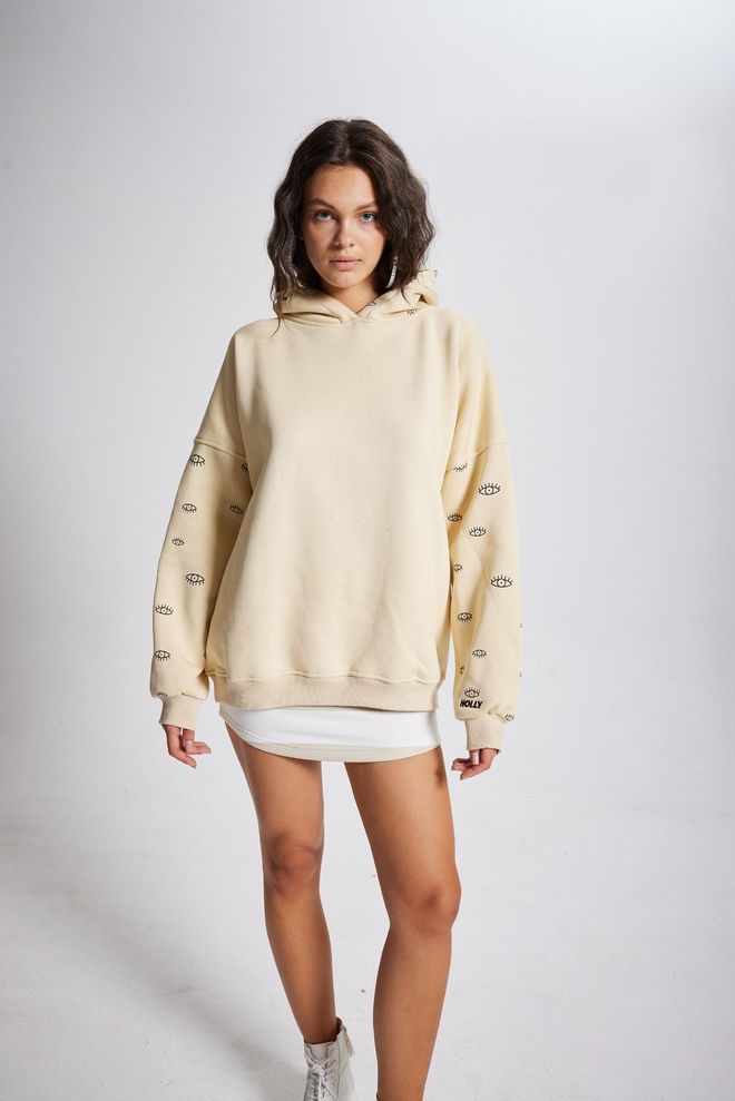 Holly Lolly Eye Sweatshirt Beige Wholesale Clothing 5