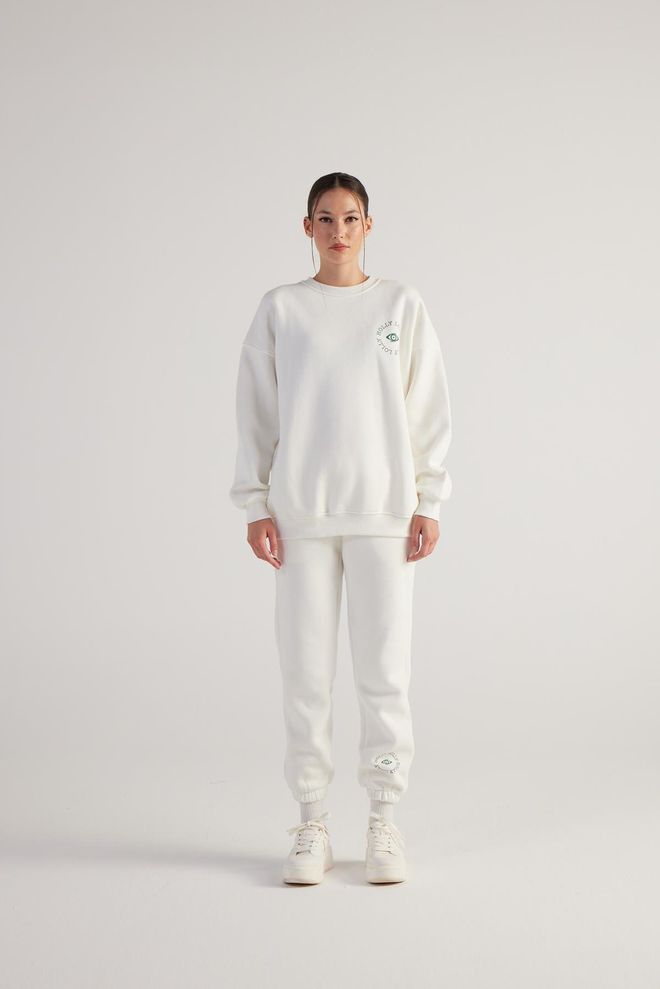 Holly Lolly Fine Sweatpants Ecru Wholesale Clothing Winter