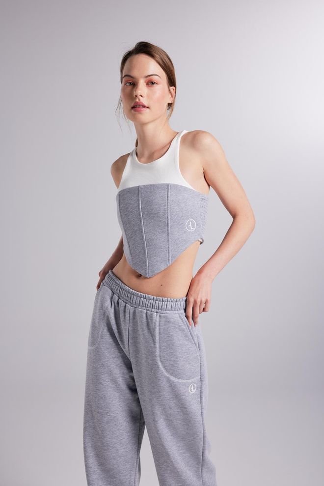 Holly Lolly Rhode Bustier Gray Wholesale Clothing Casual