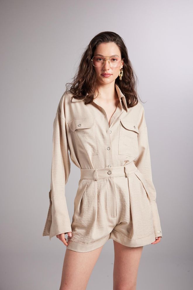 Holly Lolly Chemise Julia Beige Vêtements en gros Élégant