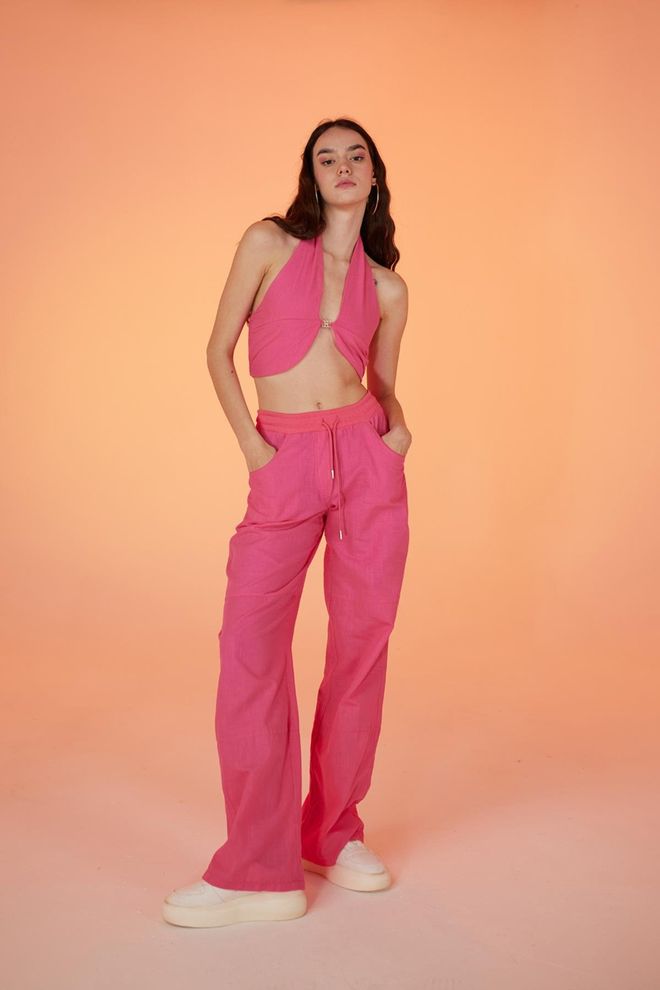Holly Lolly Pantalon Rise Rose Vêtements en gros Décontracté