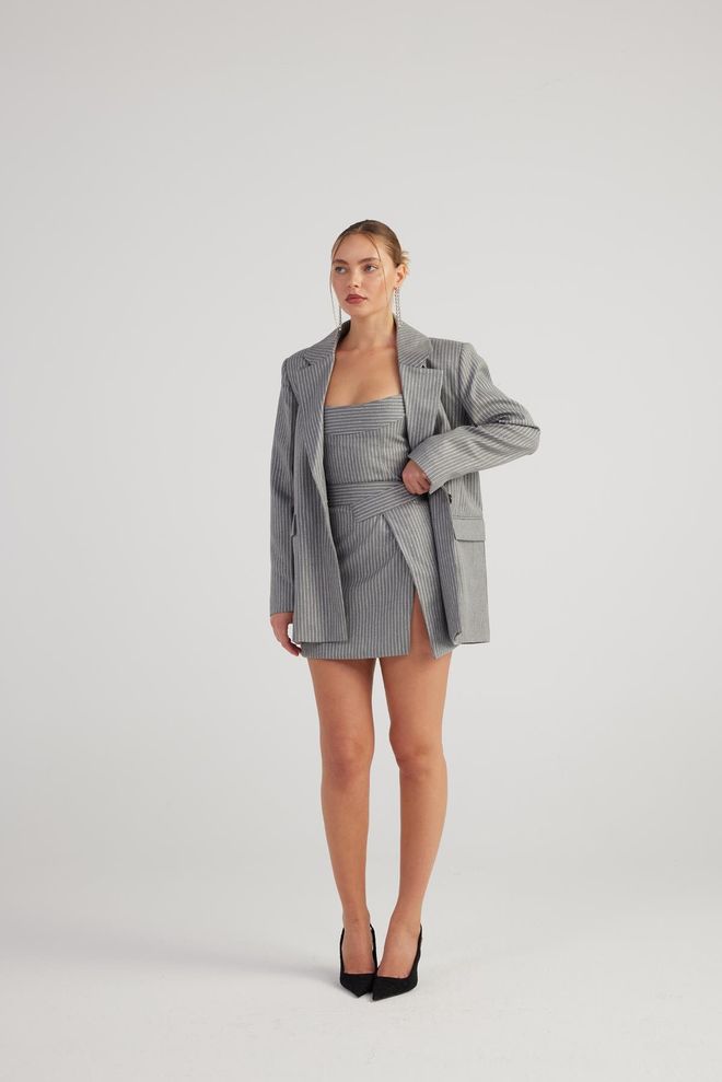 Holly Lolly Eden Blazer Jacket Grey Wholesale Clothing Casual