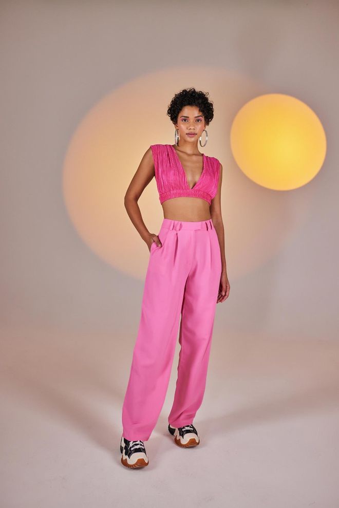 Holly Lolly Pantalon Palasia Rose Vêtements en gros Décontracté