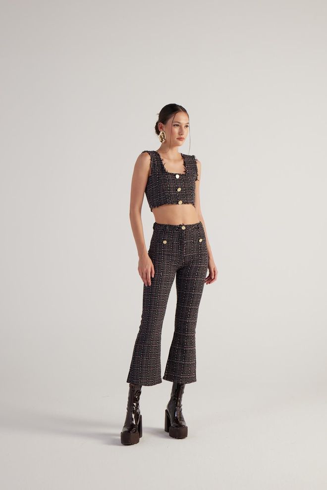 Holly Lolly Tweed Bustier Zwart Groothandel Kleding Lente