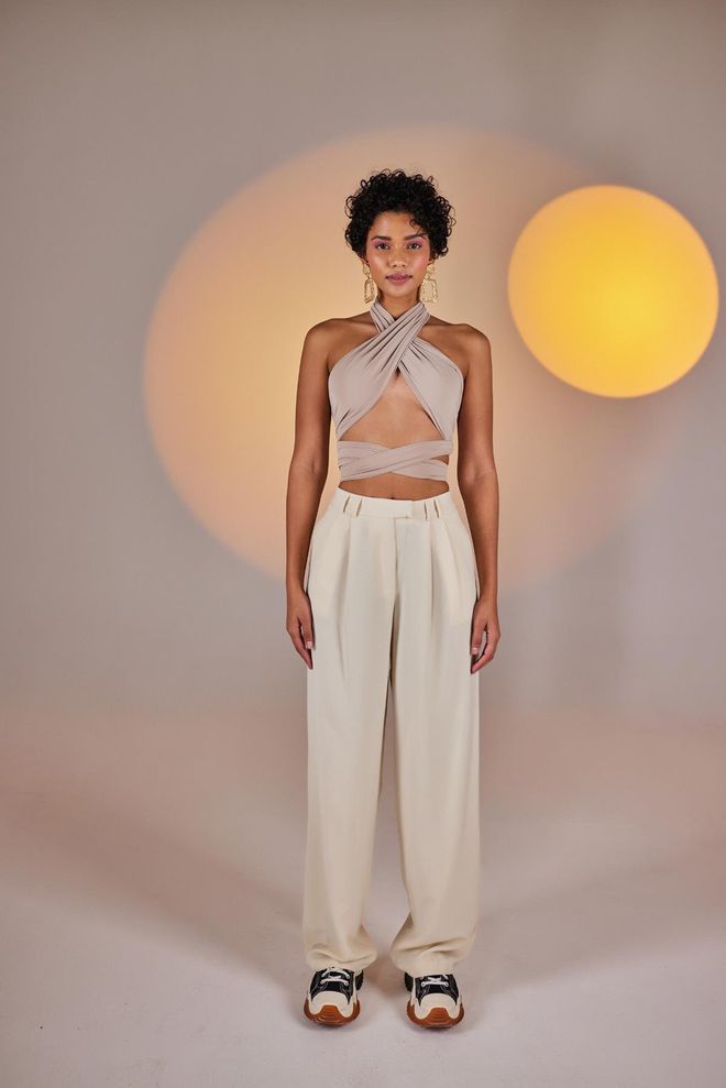 Holly Lolly Pantalon Palasia Beige Vêtements en gros Décontracté