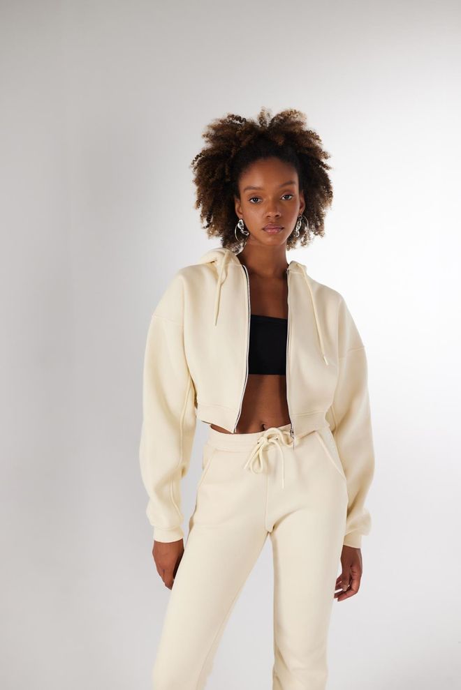 Holly Lolly Gemengd Sweatshirt Beige Groothandel Kleding Sport
