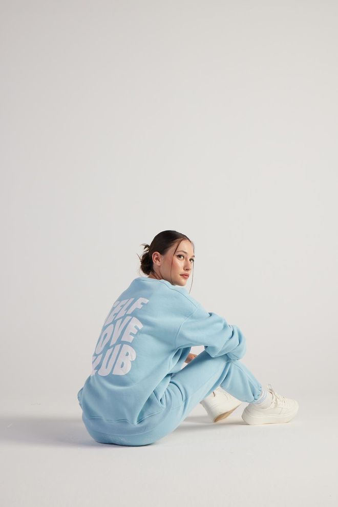 Holly Lolly Fluffy Sweatshirt Mavi Toptan Giyim Gündelik