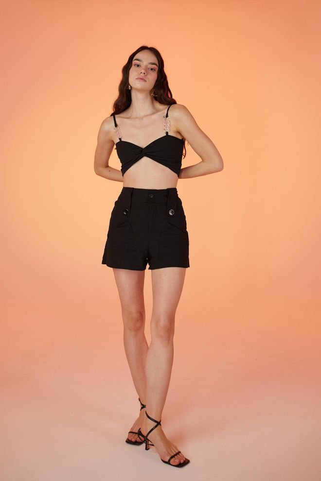 Holly Lolly Rise Shorts Black Wholesale Clothing Summer