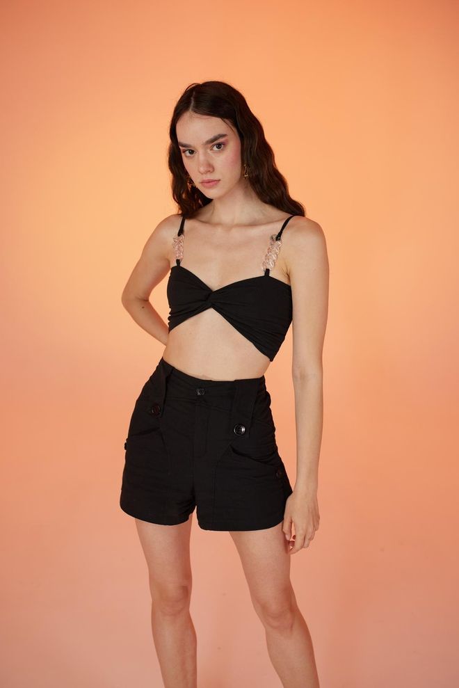 Holly Lolly Rise Shorts Black Wholesale Clothing Birthday