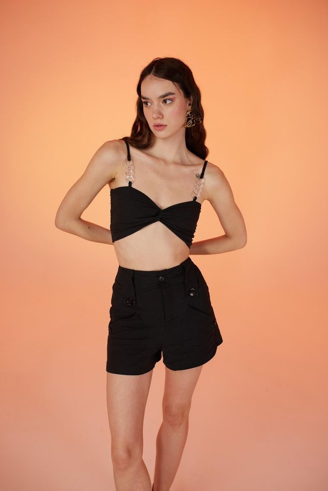 Holly Lolly Rise Shorts Black Wholesale Clothing No Fabric