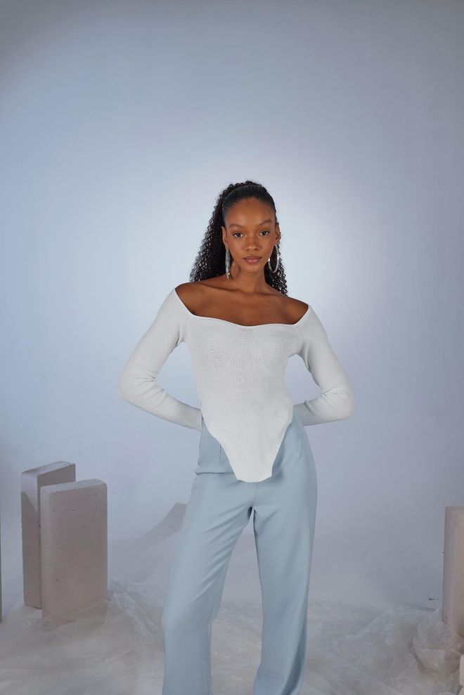 Holly Lolly Rolla Sweater White Wholesale Clothing Casual