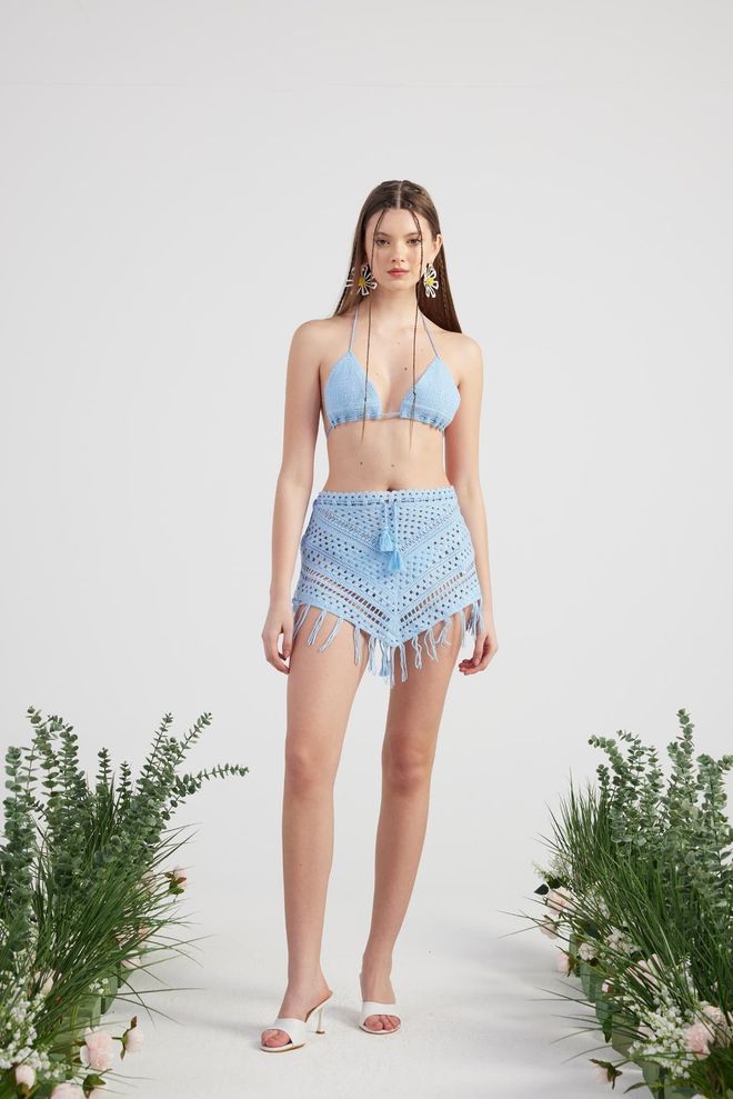 Holly Lolly Gebreid Pak Blauw Groothandel Kleding Casual