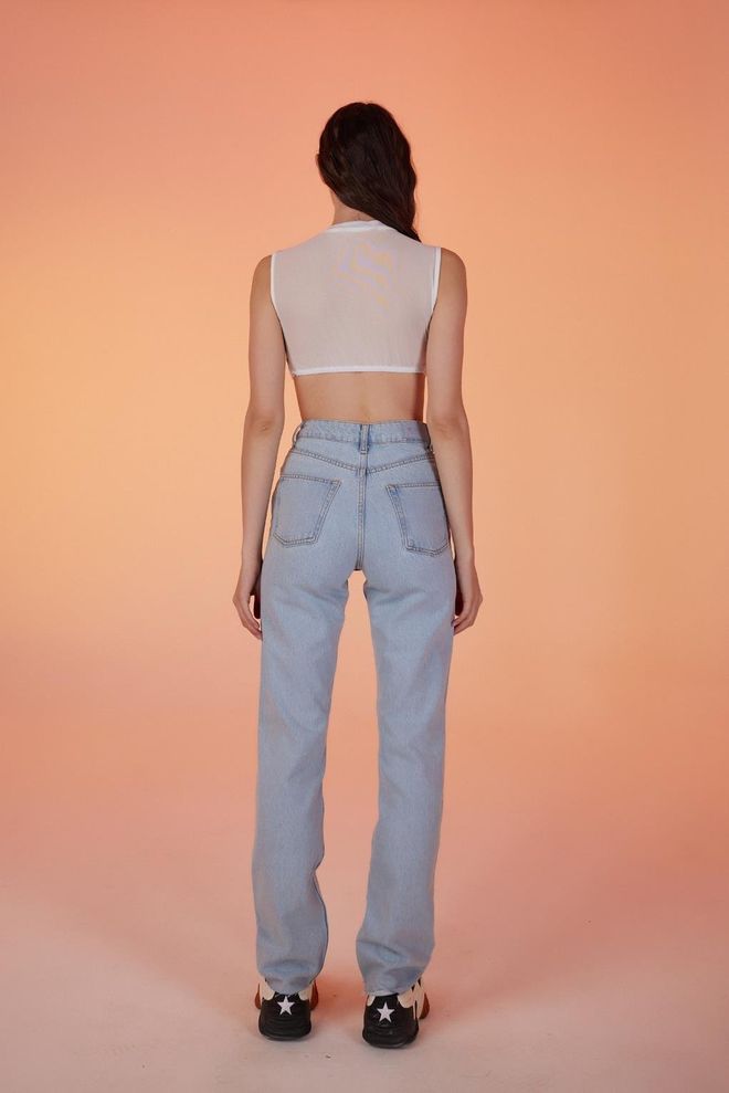 Holly Lolly Calça Jeans Azul Gelo Roupas por atacado 5