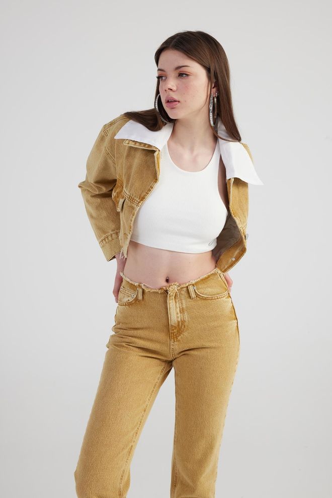 Holly Lolly Jeans Camel Wholesale Clothing Fall