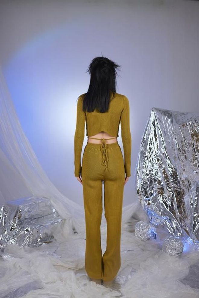 Holly Lolly Feels Trousers Green Wholesale Clothing 4