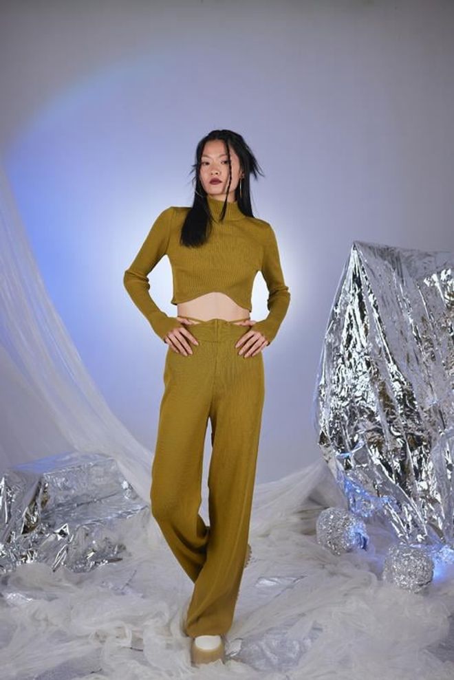Holly Lolly Pantalon Feels Vert Vêtements en gros Décontracté