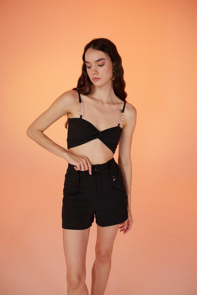 Holly Lolly Schwarzes Bustier „Rise Chained“. Großhandelskleidung Sexy