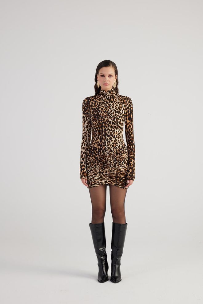 Holly Lolly Robe Britney Marron Vêtements en gros Élégant