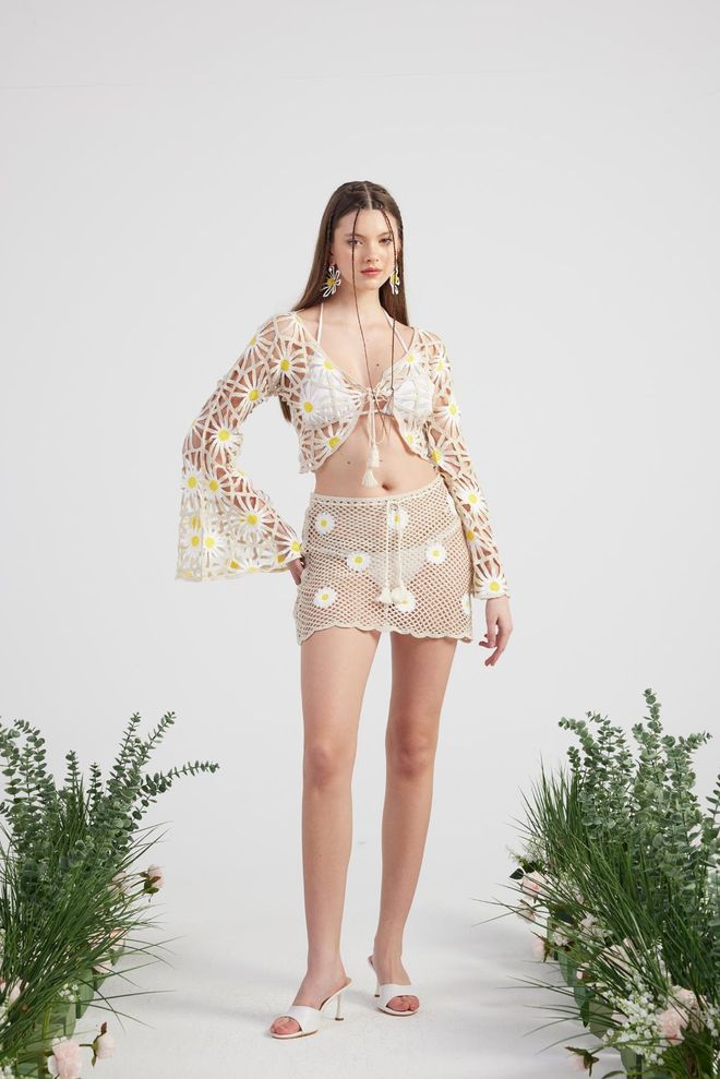 Holly Lolly Ensemble De Tricots Pour Poupée Beige Vêtements en gros Décontracté