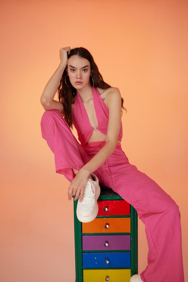 Holly Lolly Blouse Accessoire Rise Rose Vêtements en gros Élégant