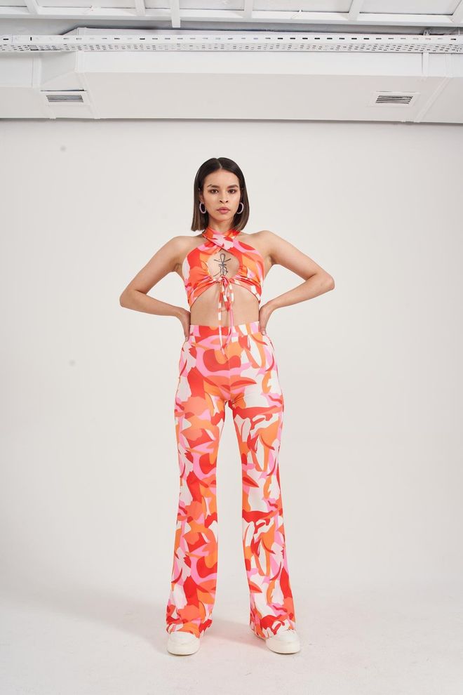 Holly Lolly Puffy Blouse Orange Wholesale Clothing 4