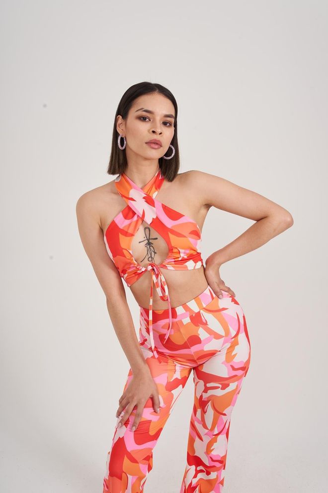 Holly Lolly Blouse Puffy Orange Vêtements en gros Décontracté