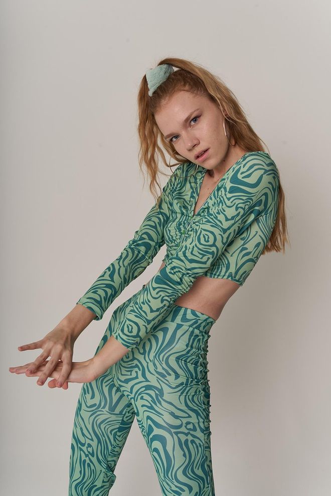 Holly Lolly Blouse Volera Vert Vêtements en gros Décontracté