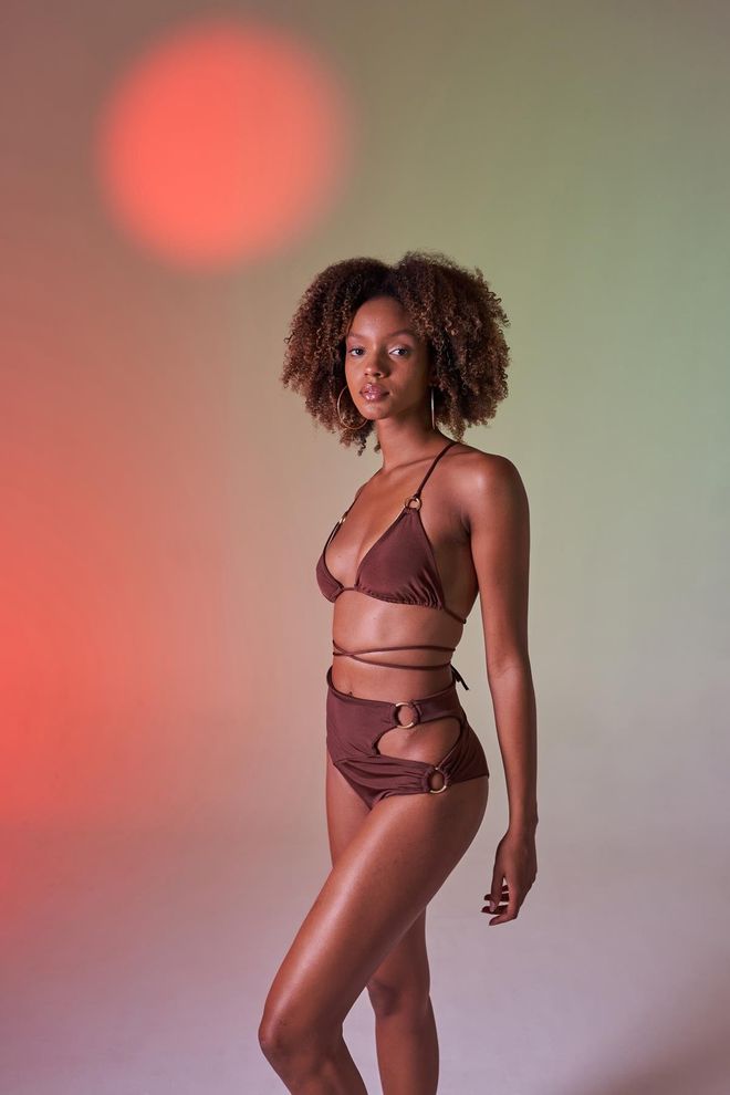 Holly Lolly Delphi Bikini Top Brown Wholesale Clothing 2