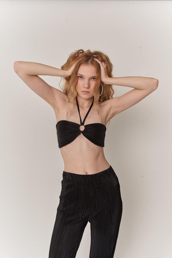 Holly Lolly Blouse Cardy Noire Vêtements en gros Sexy