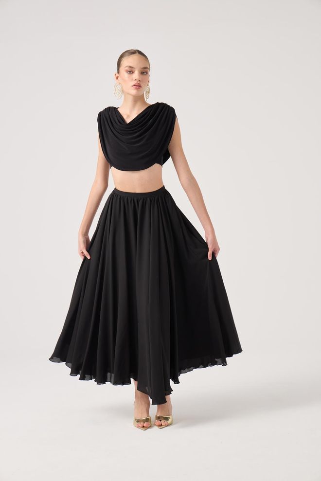 Holly Lolly Conjunto Preto Sensual Elegante Formal Glamoroso Roupas por atacado Cocktail