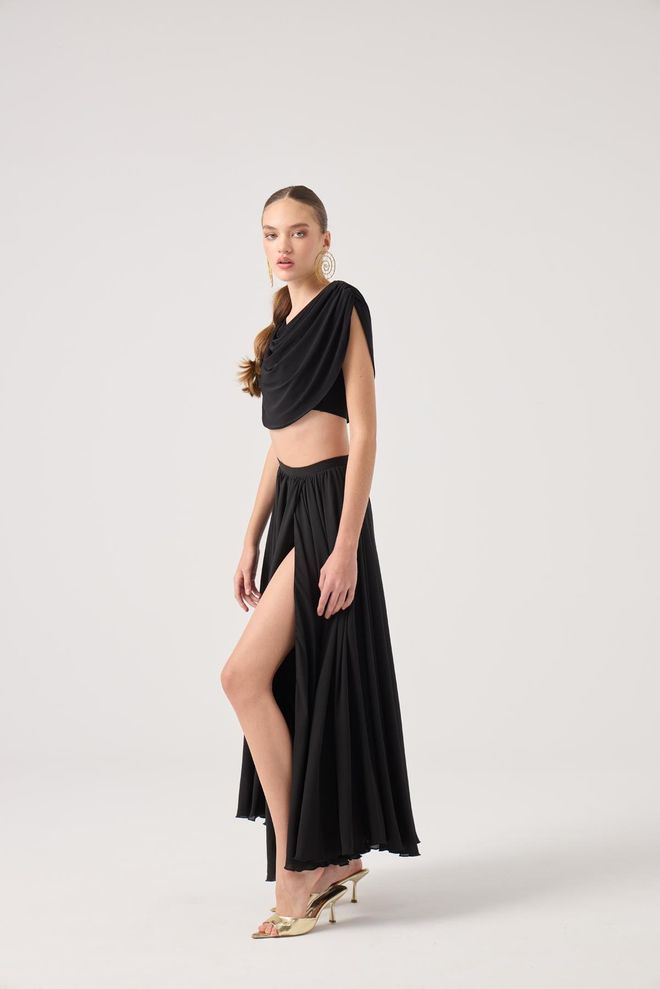 Holly Lolly Conjunto Preto Sensual Elegante Formal Glamoroso Roupas por atacado 1