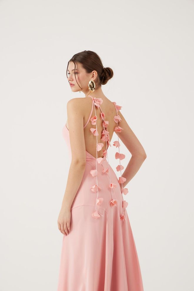 Holly Lolly Rosa Elegantes Sexy Formales Glam Slip Kleid Großhandelskleidung Jahrgang