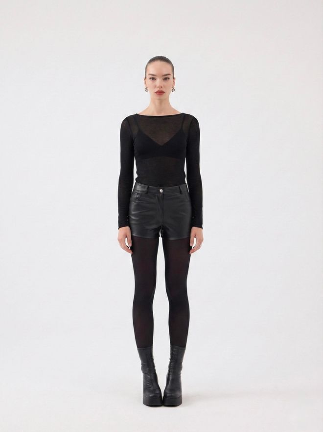 Holly Lolly Pantalones Cortos Bermuda Negros De Talle Alto Ropa al por mayor Casual