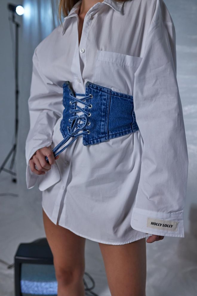 Holly Lolly Corsé Azul Sexy Vintage Liso Ropa al por mayor Modesto