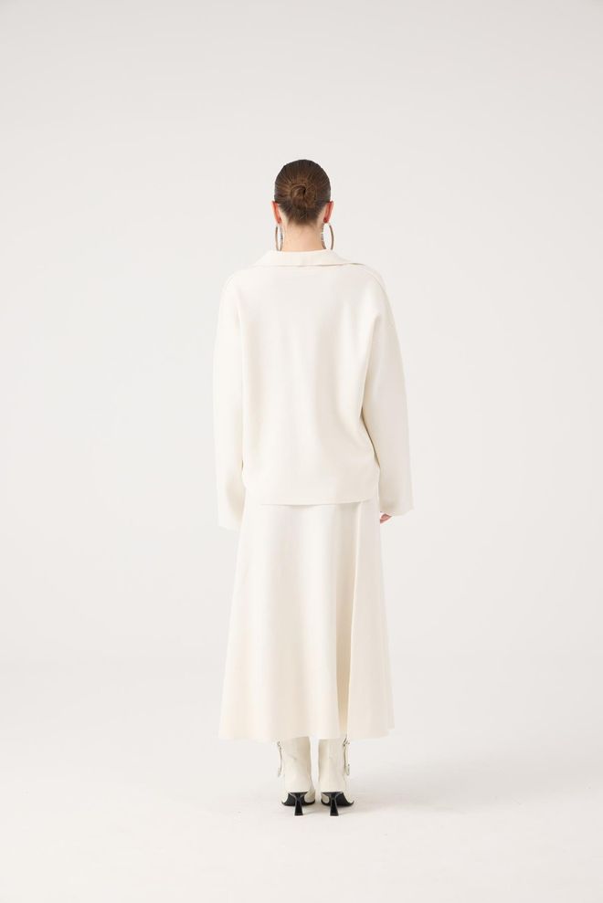 Holly Lolly Branco Formal Casual Alargada Maxi Cintura Média Roupas por atacado Formal