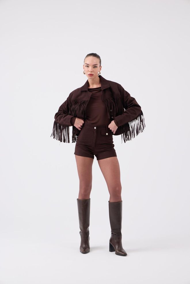 Holly Lolly Bruin Vintage Casual Western Elegant Retro Bermuda Shorts Groothandel Kleding Lente