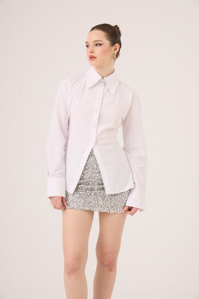 Holly Lolly White Formal Elegant Shirt Wholesale Clothing Work