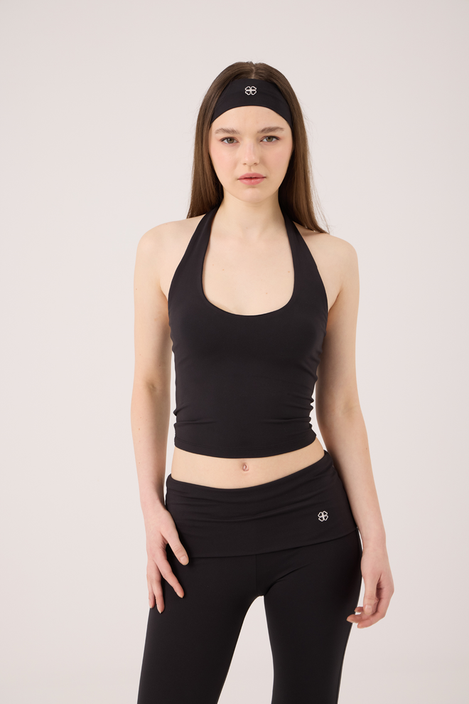 Holly Lolly Schwarz Bustier Slim Fit Neckholder Mit Kappenärmeln Großhandelskleidung Lässig