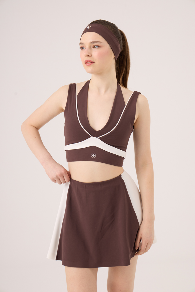 Holly Lolly Rjavo Oprijeto Bustier Z Globokim Izrezom Oblačila na debelo Ležerno