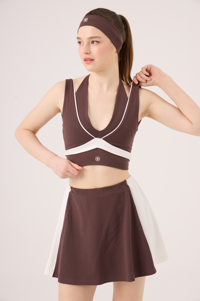 Holly Lolly Brown Fitted Bustier With Plunging Neck Wholesale Clothing Spring