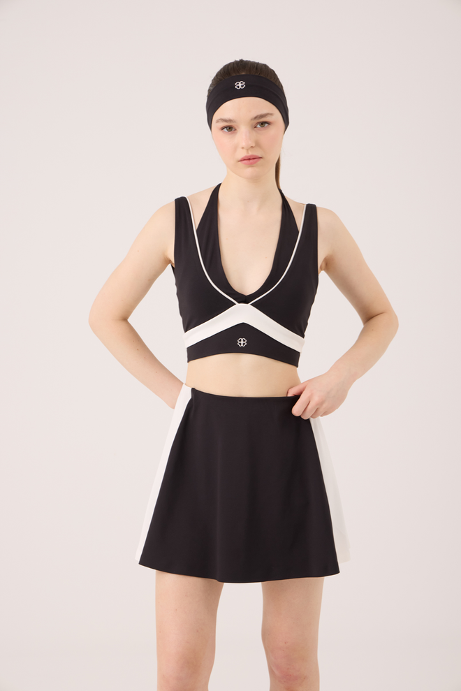 Holly Lolly Schwarzes Tailliertes Ärmelloses Bustier Mit Tiefem Ausschnitt Großhandelskleidung Lässig