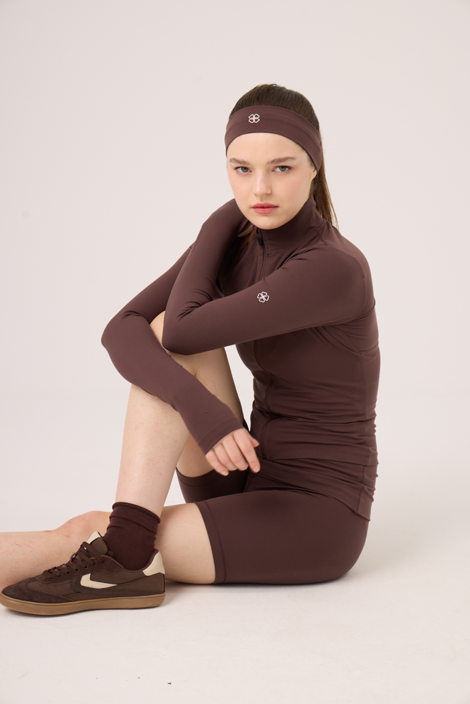 Holly Lolly Brown Slim Fit Windbreaker Jacket With High Collar Wholesale Clothing 1