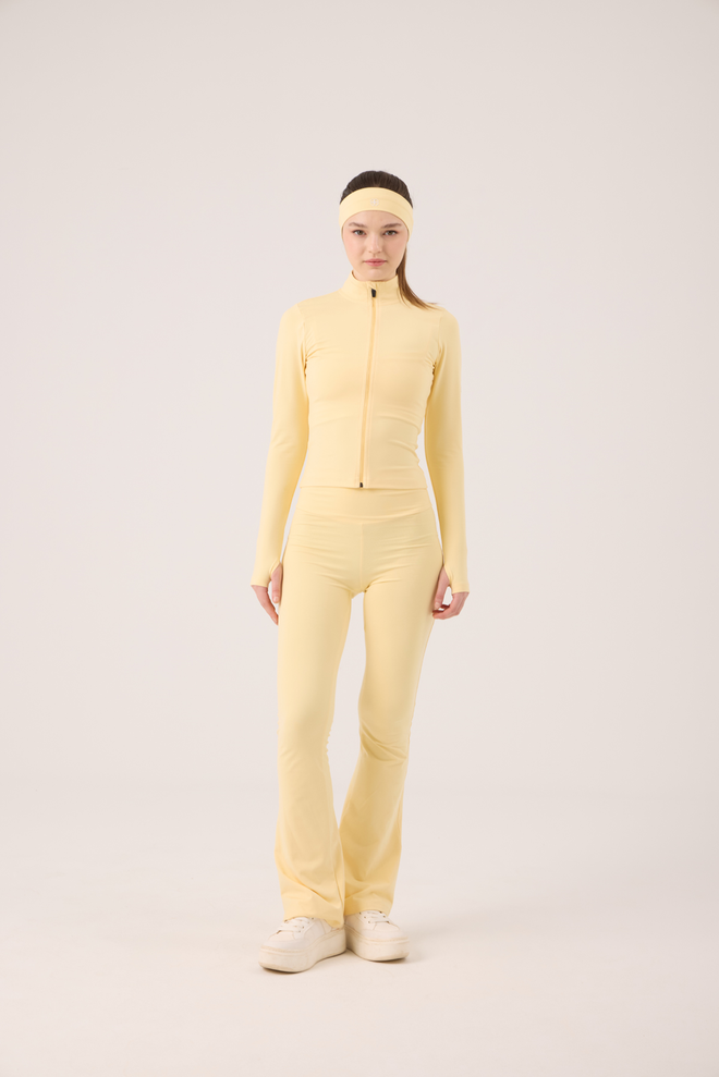 Holly Lolly بنطال أصفر بخصر عالي وقصة بوتكوت ملابس بالجملة 1