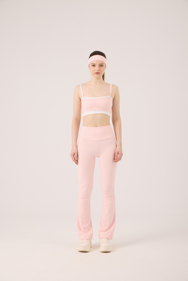 Holly Lolly بنطال لون القرنفل ساق مضيئة بارتفاع الخصر تريجينج ملابس بالجملة 1