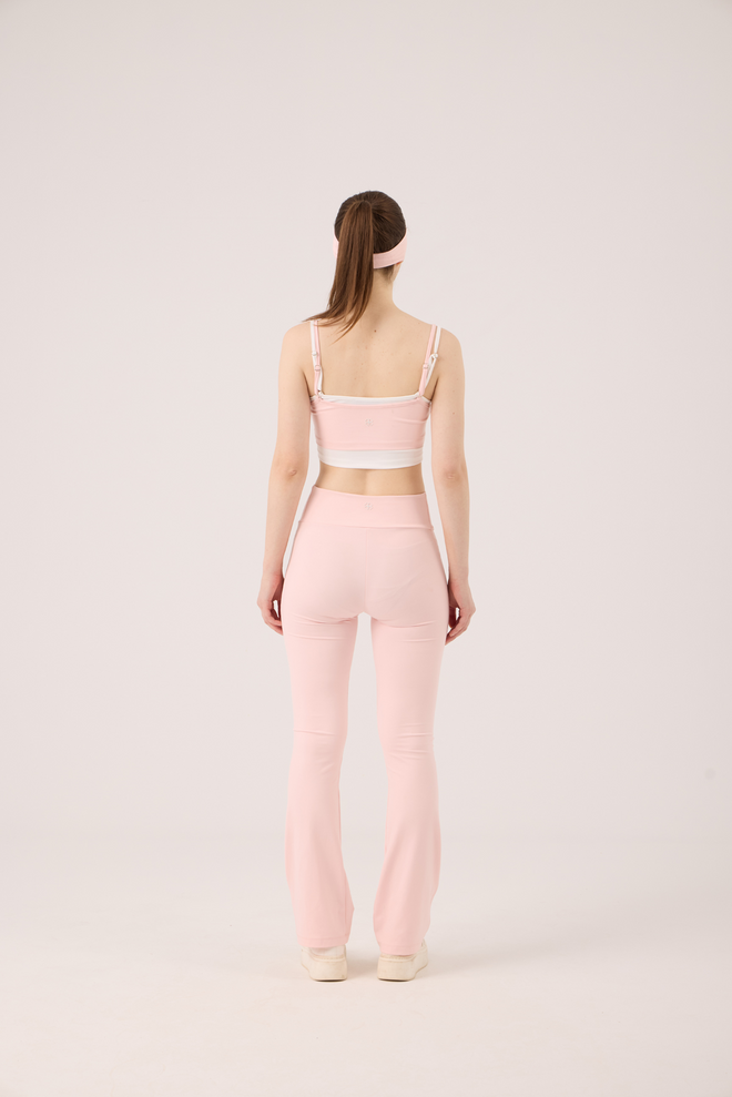 Holly Lolly بنطال لون القرنفل ساق مضيئة بارتفاع الخصر تريجينج ملابس بالجملة رياضات