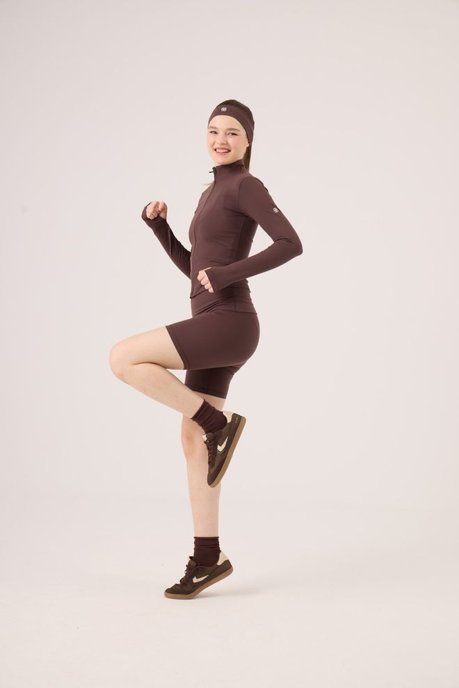 Holly Lolly Brown Cycling Shorts Mid Waist Pull On Wholesale Clothing 1