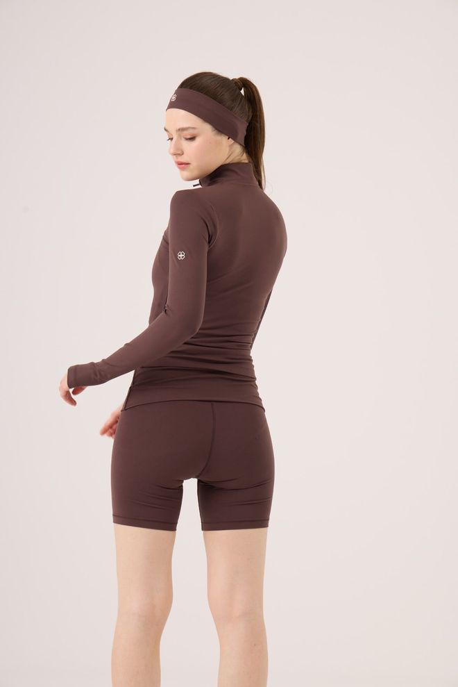 Holly Lolly Brown Cycling Shorts Mid Waist Pull On Wholesale Clothing Beach