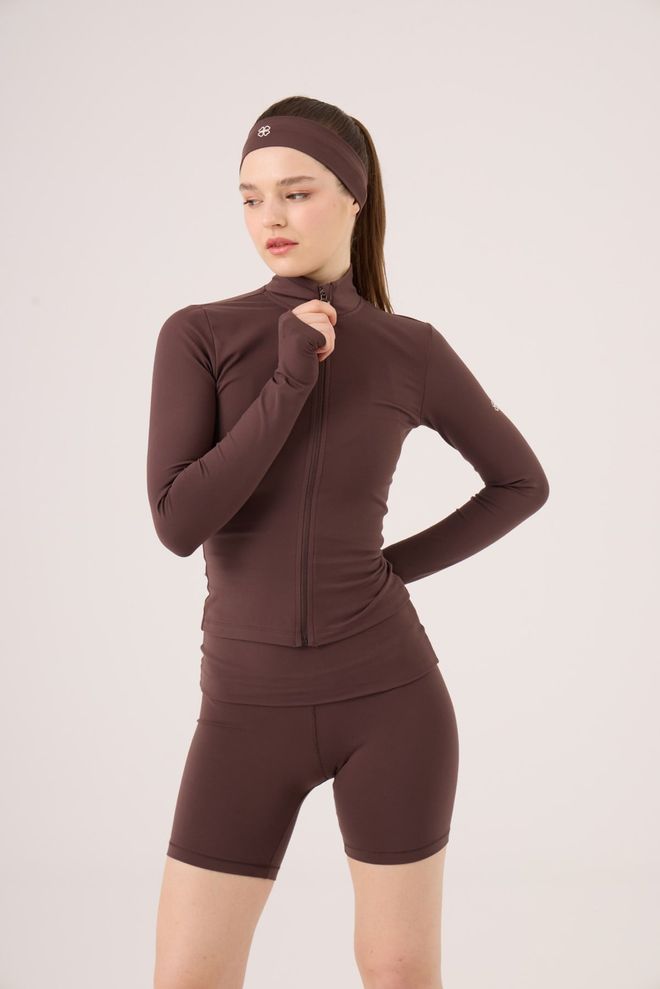 Holly Lolly Brown Cycling Shorts Mid Waist Pull On Wholesale Clothing Spring