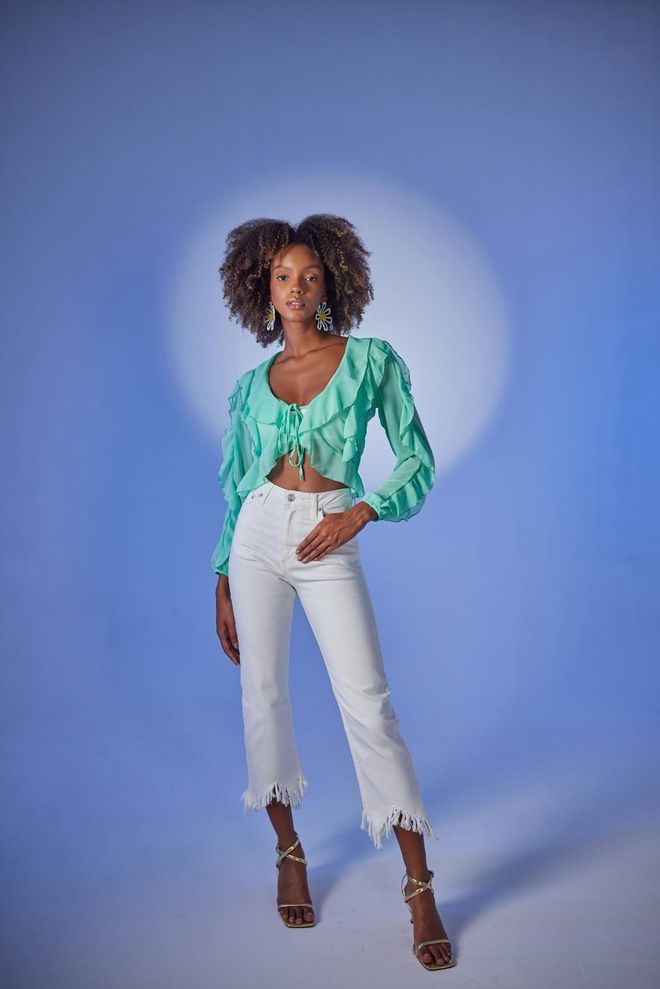 Holly Lolly Elsa Bluse Grün Großhandelskleidung Lässig